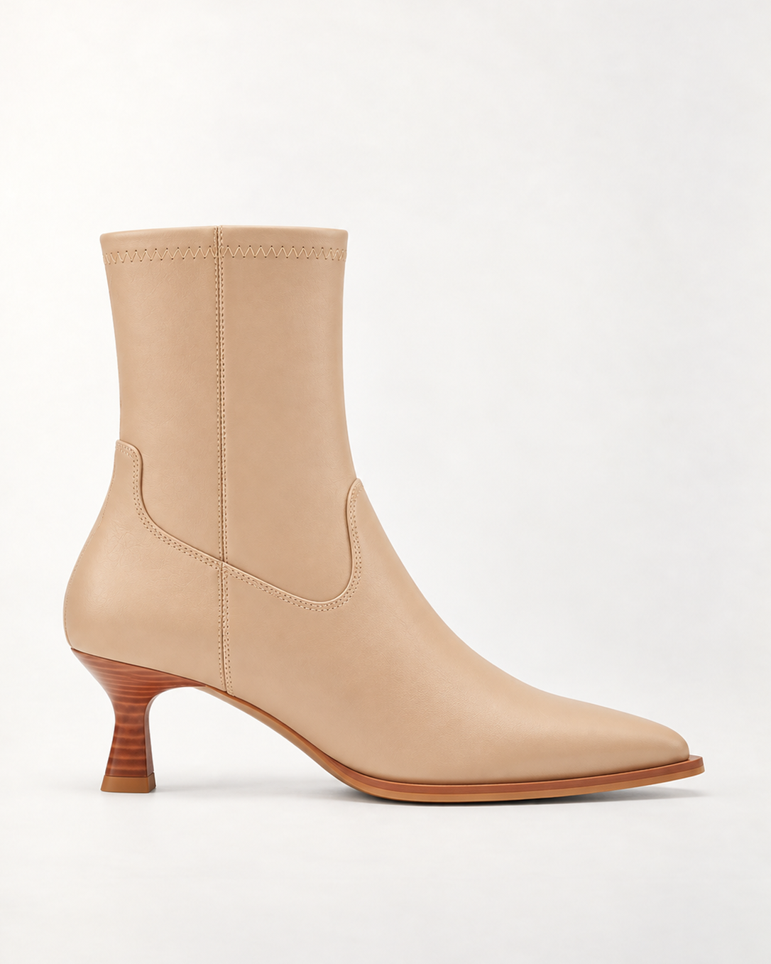 Pointed Toe Ankle Boot Tan