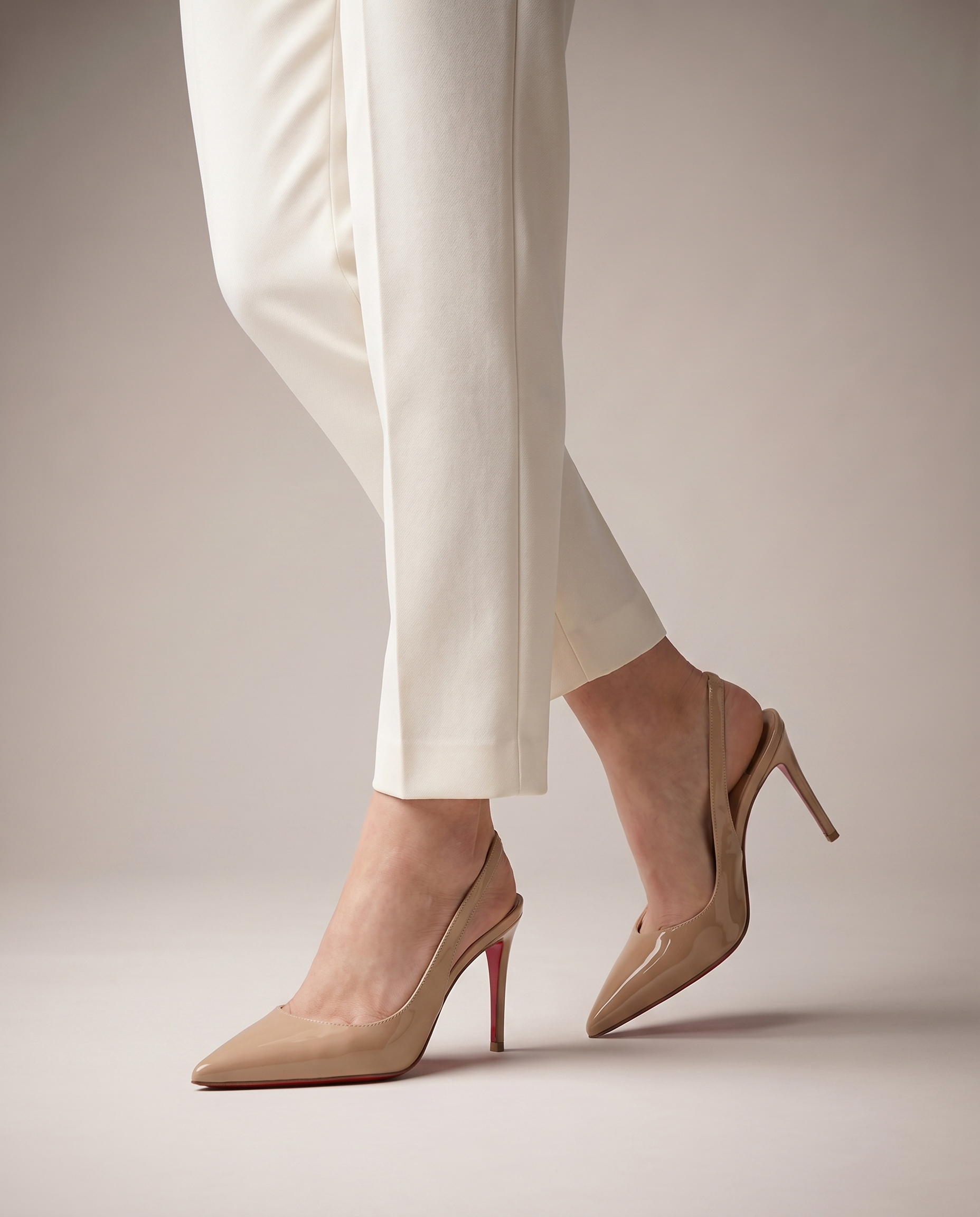 Italian Leather 75mm Slingback Pump