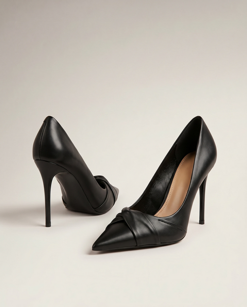 Knotted 75mm Pointed Toe Pump
