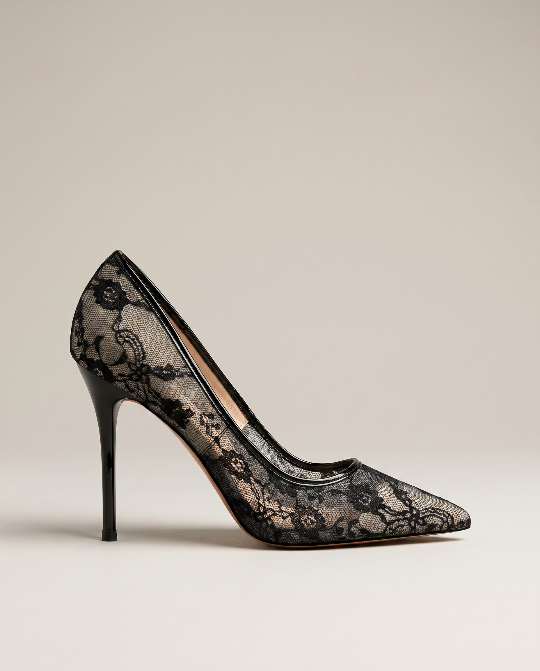 Lace Mesh 75mm Pointed Toe Pump