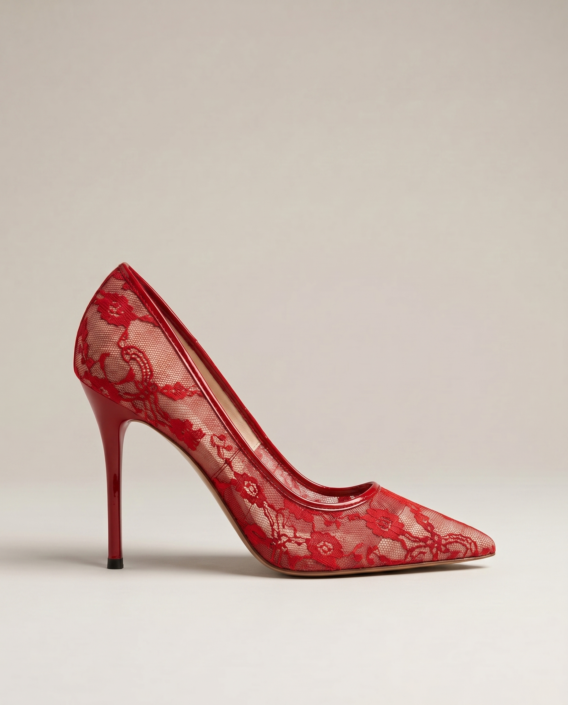 Lace Mesh 75mm Pointed Toe Pump