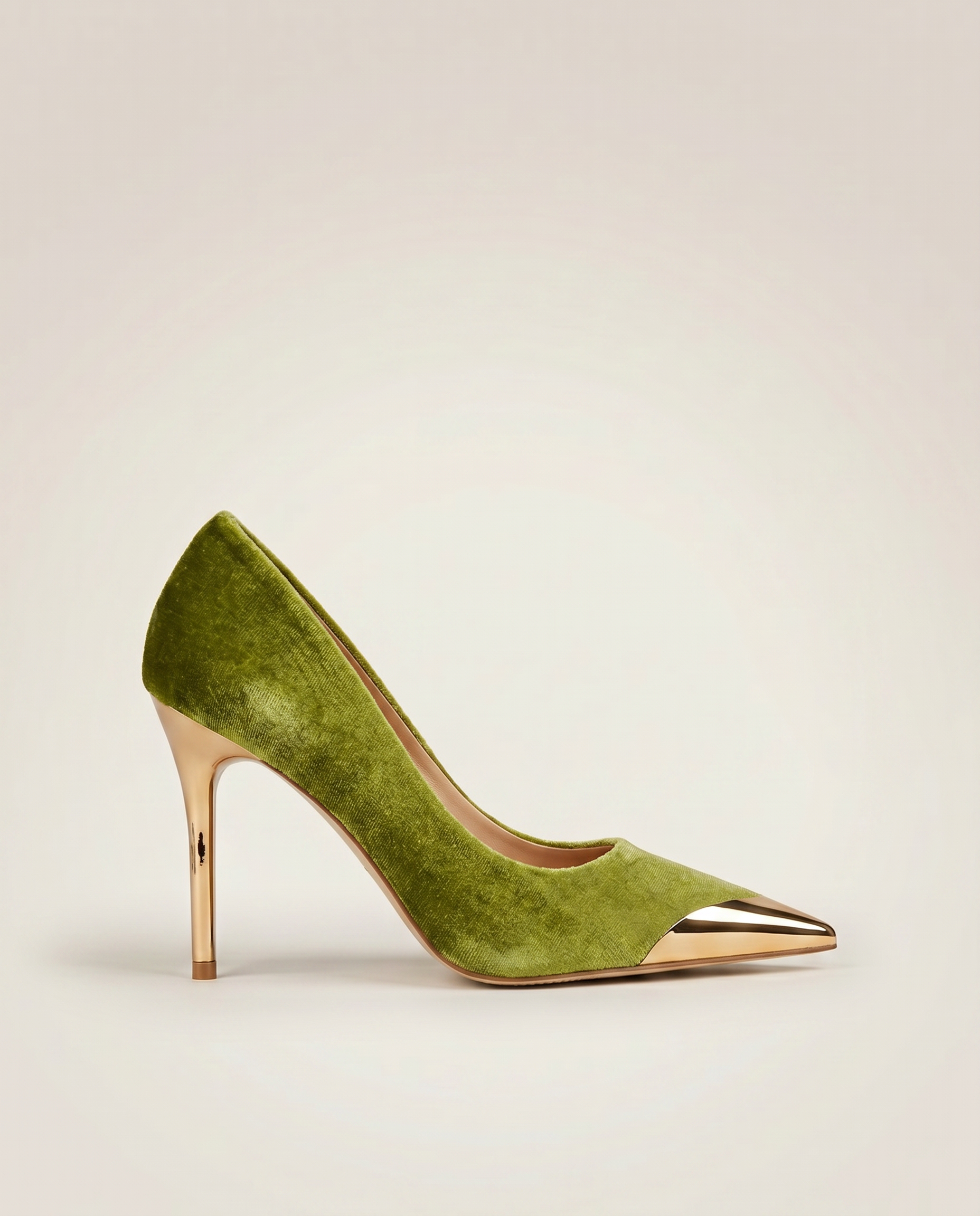 Metal Cap 75mm Pointed Toe Pump