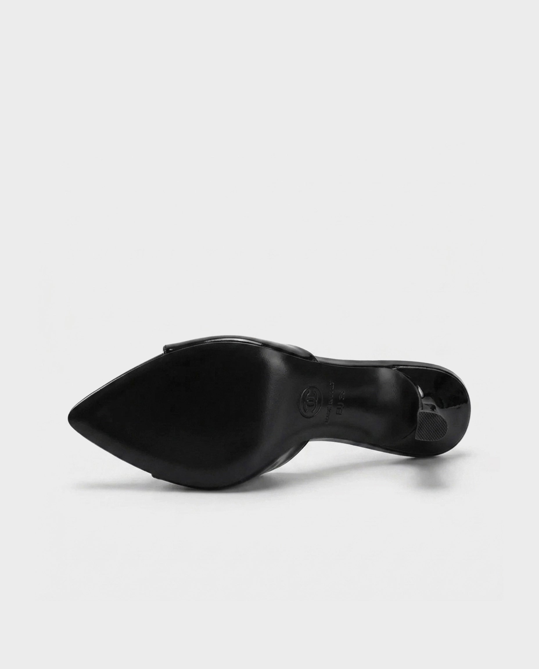 Patent Leather 3.2" Peep Toe Mule