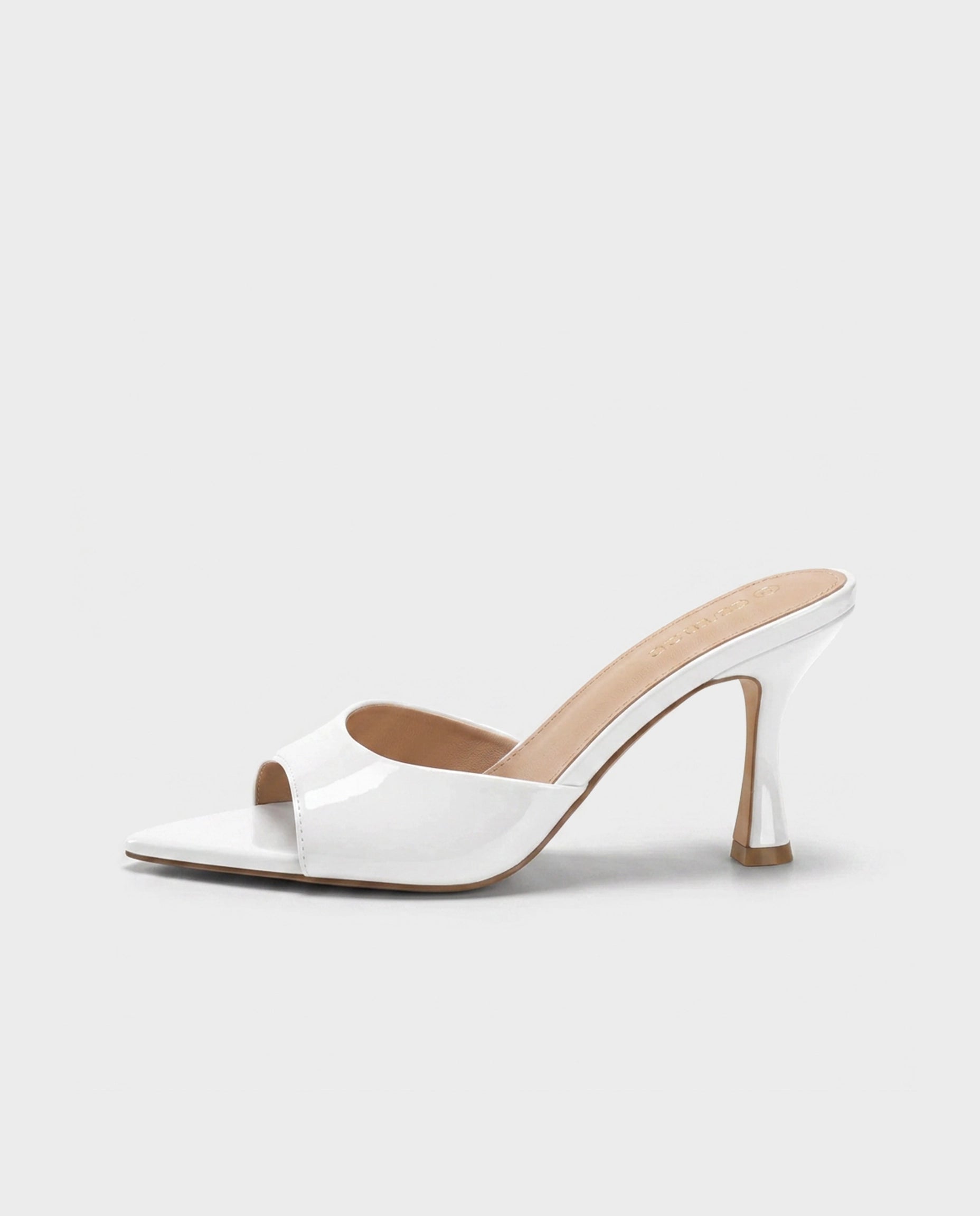 Patent Leather 3.2" Peep Toe Mule