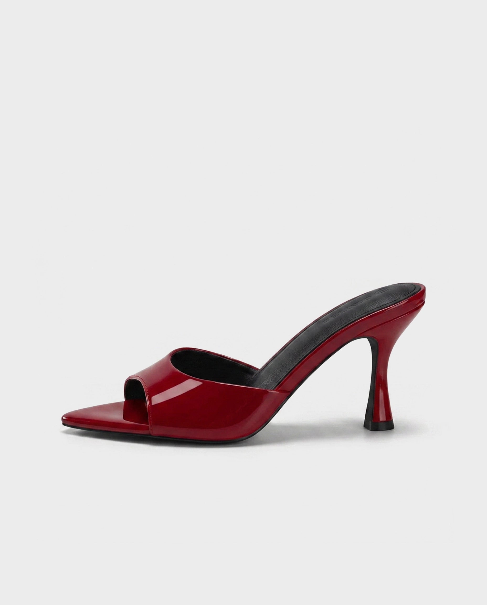 Patent Leather 3.2" Peep Toe Mule