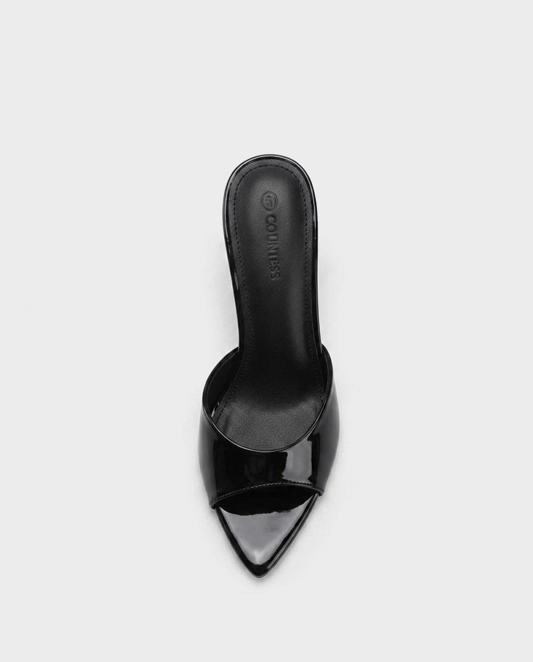 Patent Leather 3.2" Peep Toe Mule