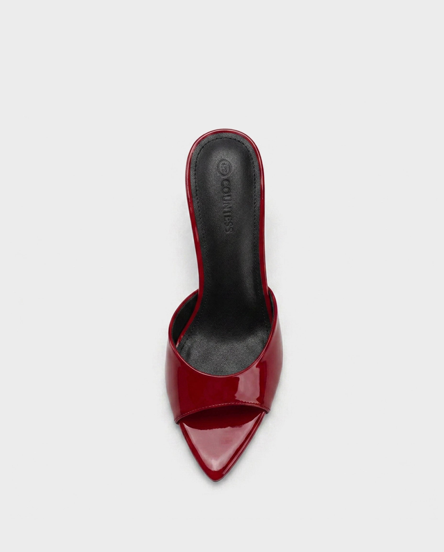 Patent Leather 3.2" Peep Toe Mule