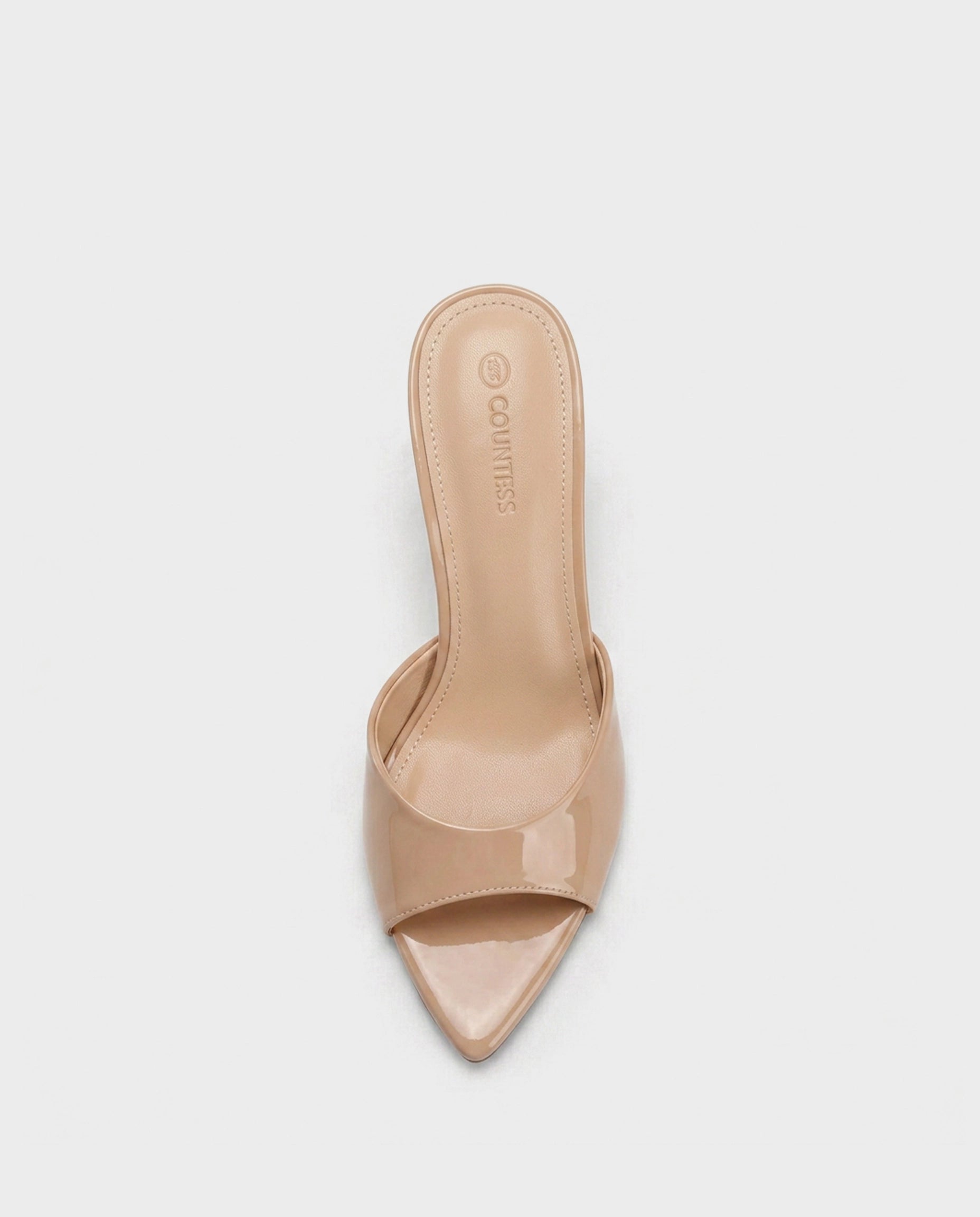 Patent Leather 3.2" Peep Toe Mule
