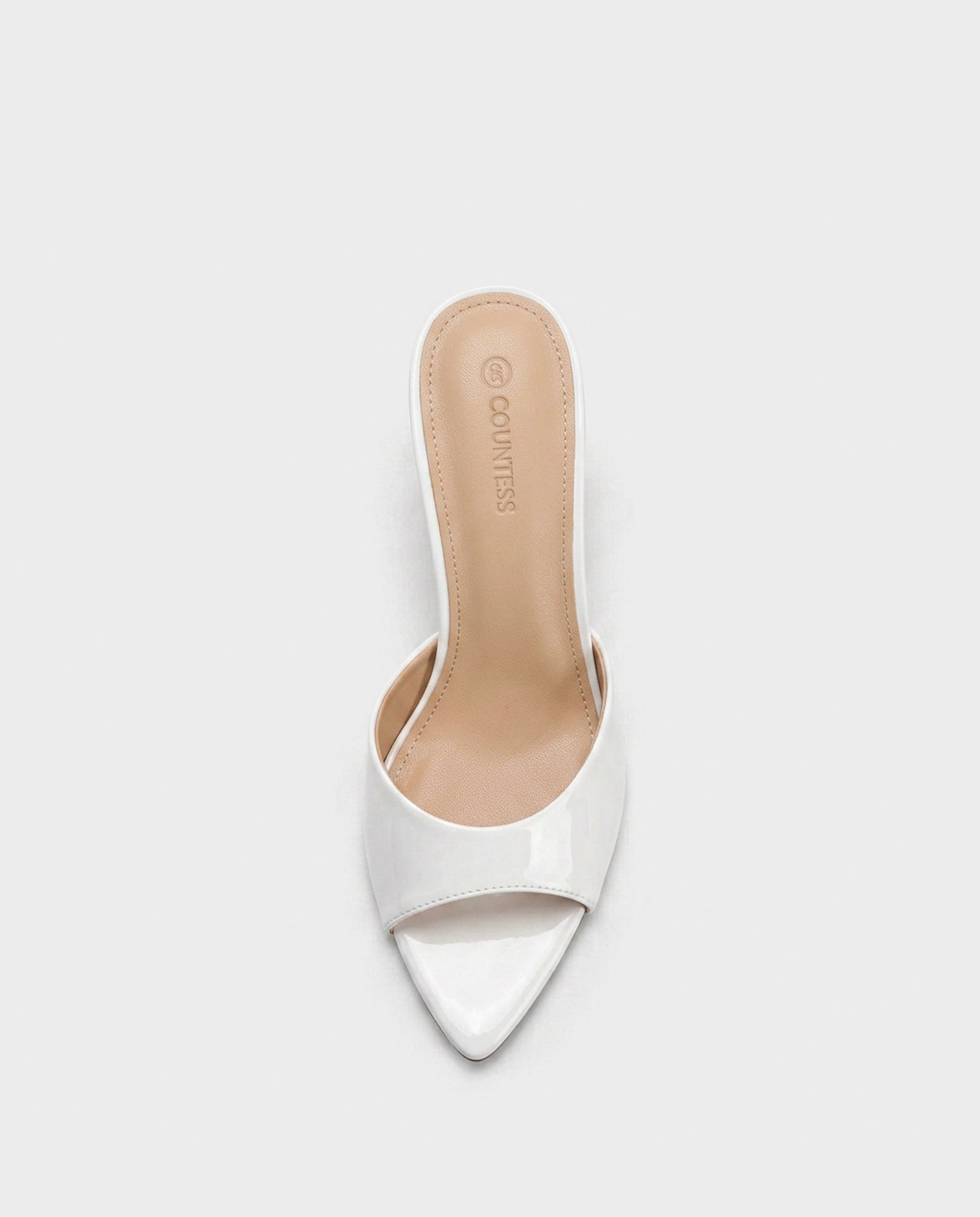 Patent Leather 3.2" Peep Toe Mule