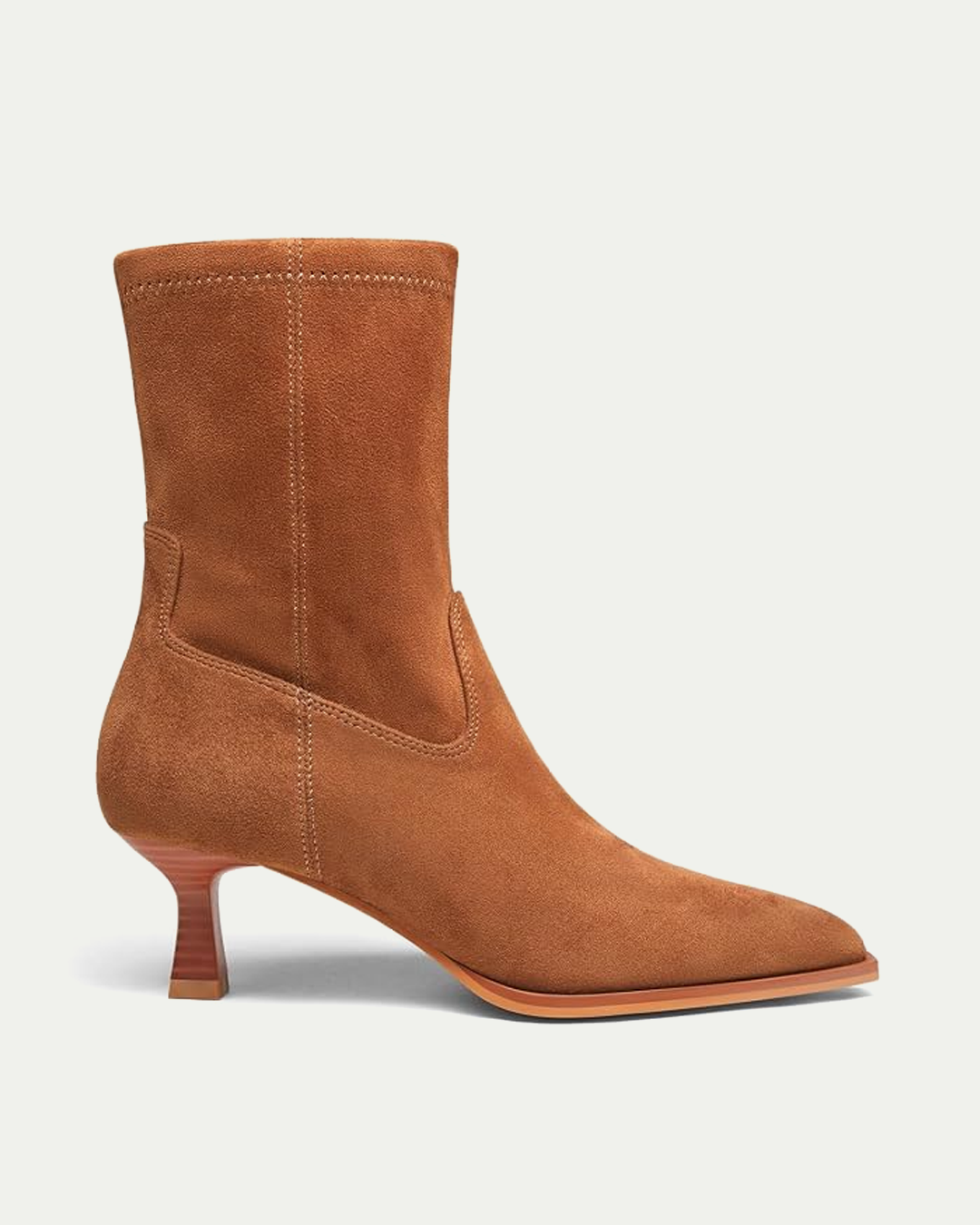 Pointed Toe Ankle Boot Dark Brown Suede